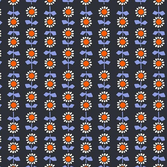 Meadow Star Bloom Soft Black ½ yd-Fabric-Spool of Thread