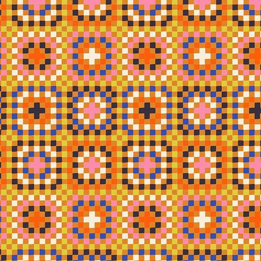 Meadow Star Granny Square Caramel ½ yd-Fabric-Spool of Thread