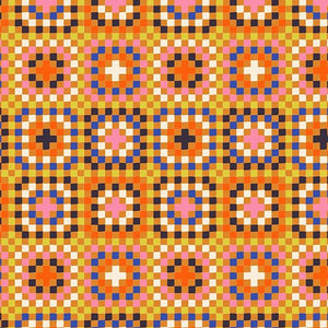 Meadow Star Granny Square Caramel ½ yd-Fabric-Spool of Thread