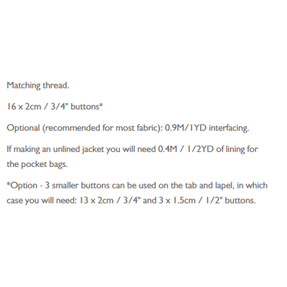 Merchant & Mills The Denham Jacket Sizes 6 - 18 Paper Pattern