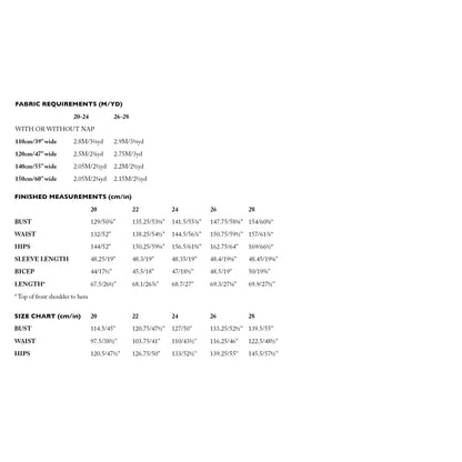 Merchant & Mills Top 64 Sizes 20 - 28 Paper Pattern