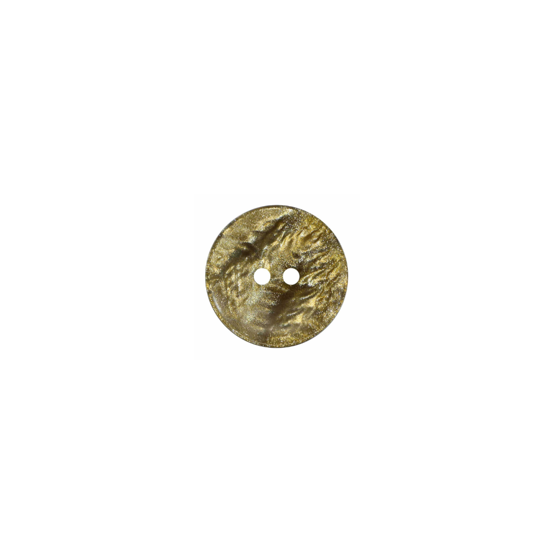 Motivated Button - 15mm (⅝″), 2 Hole, Gold - 3 count