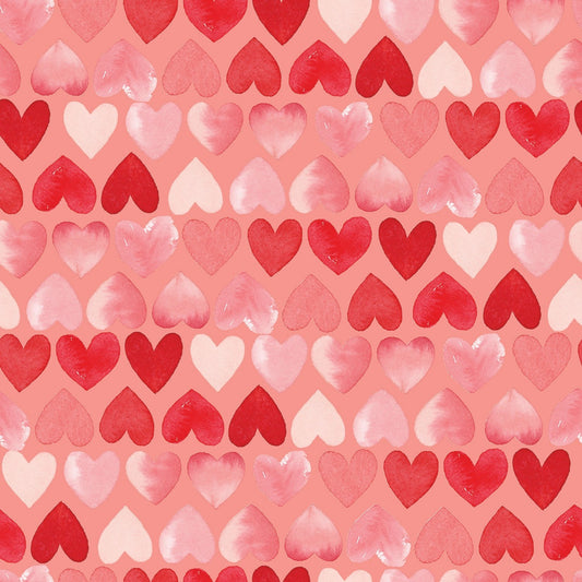 My Valentine Hearts Coral ½ yd-Fabric-Spool of Thread
