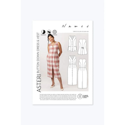 Named Asteri Button Down Dress & Vest Paper Pattern