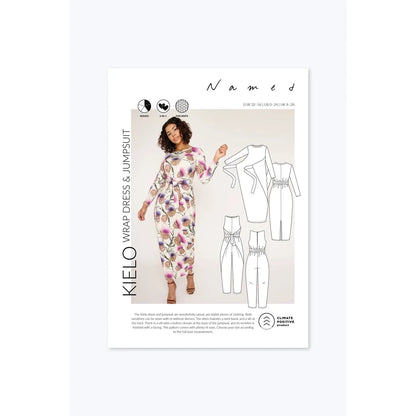 Named Kielo Wrap Dress and Jumpsuit Paper Pattern