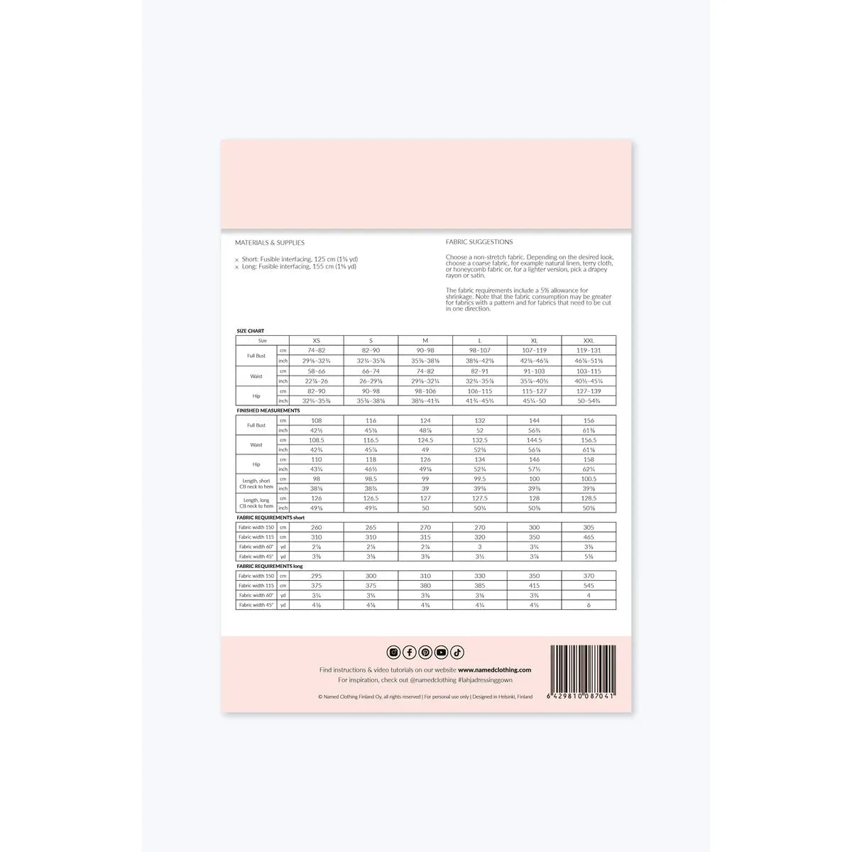 Named Lahja Unisex Dressing Gown Paper Pattern-Pattern-Spool of Thread