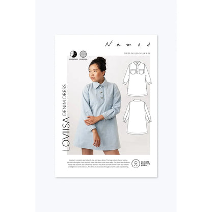 Named Loviisa Denim Dress Paper Pattern