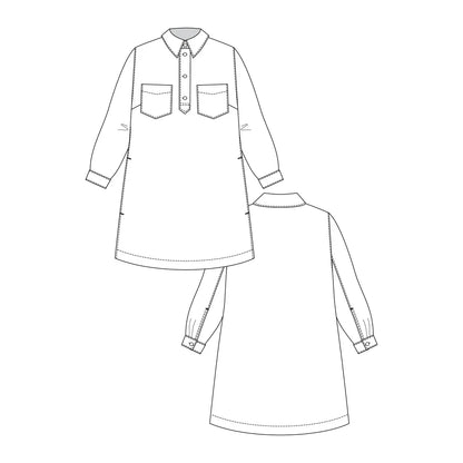 Named Loviisa Denim Dress Paper Pattern