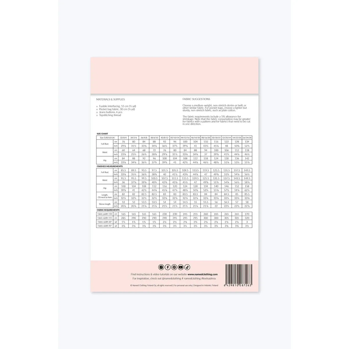 Named Loviisa Denim Dress Paper Pattern-Pattern-Spool of Thread