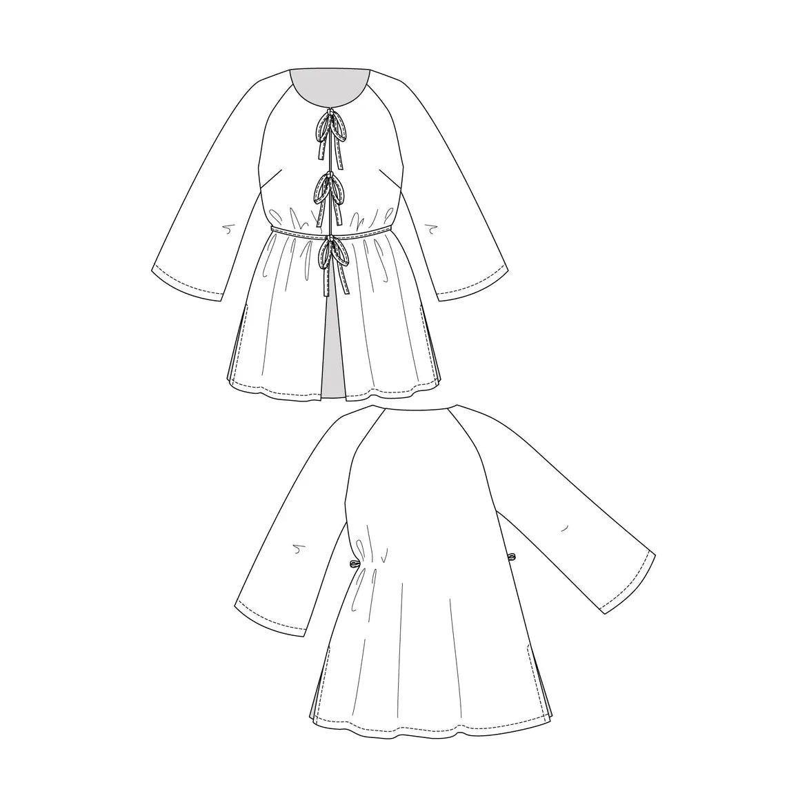 Named Maite Raglan Tunic and Dress Paper Pattern