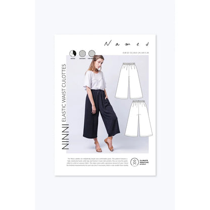 Named Ninni Elastic Waist Culottes Paper Pattern