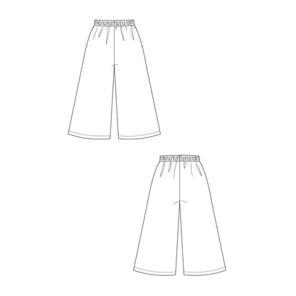 Named Ninni Elastic Waist Culottes Paper Pattern