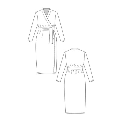 Named Olivia Wrap Dress Paper Pattern
