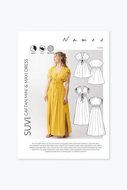 Named Suvi Caftan Mini & Maxi Dress Paper Pattern