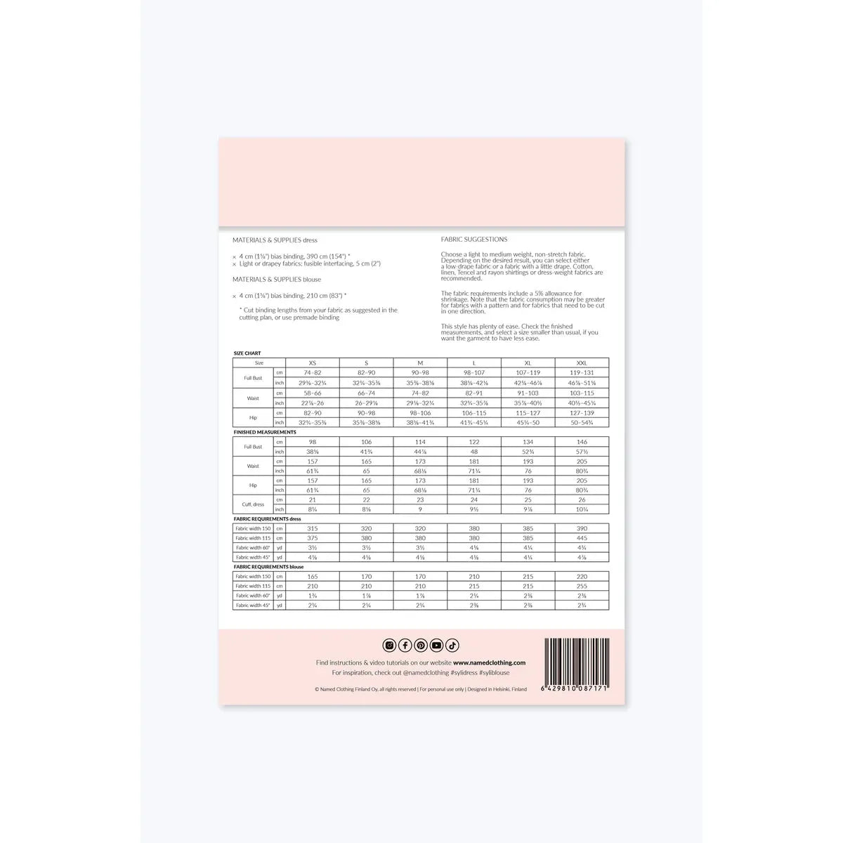 Named Syli Dress and Blouse Paper Pattern-Pattern-Spool of Thread