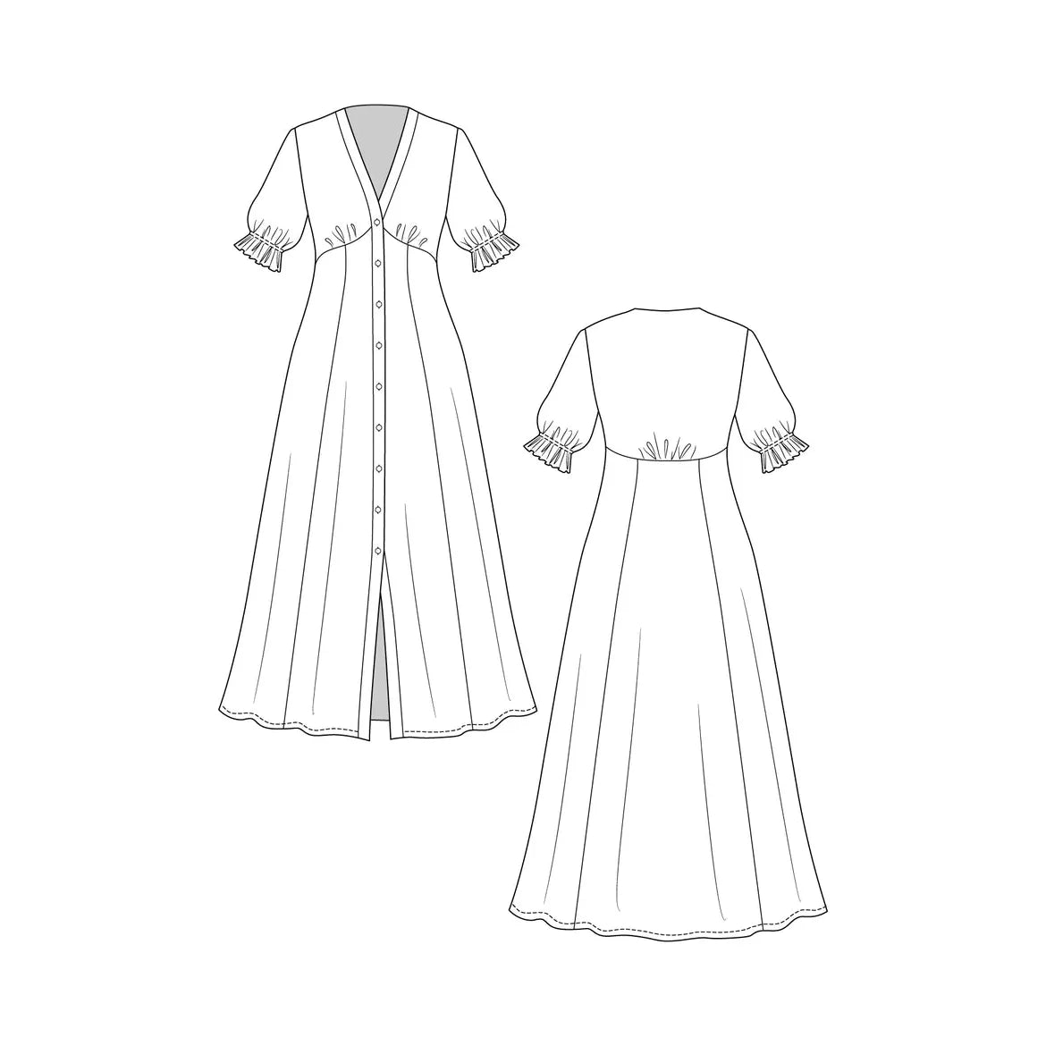 Named Taika Blouse Dress Paper Pattern