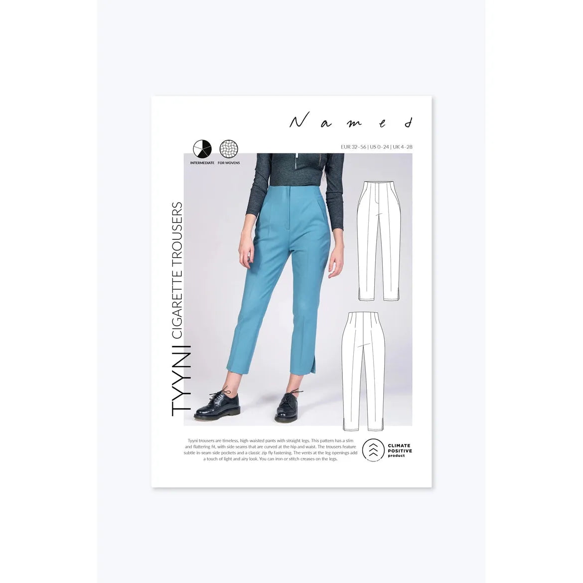 Named Tyyni Cigarette Trousers Paper Pattern