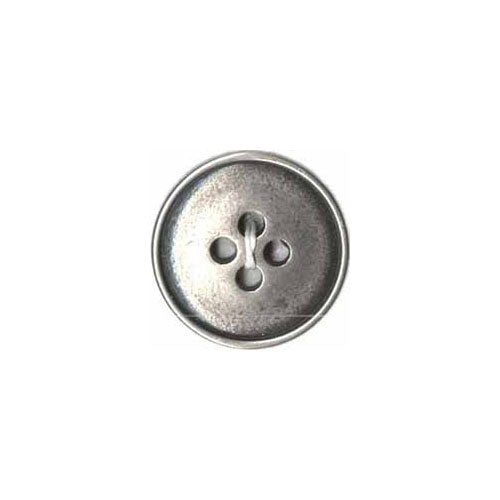 Neat Button - 15mm (⅝"), 4 Hole , Silver- 3 count-Notion-Spool of Thread