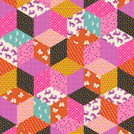 Ooh Lucky Lucky Lucky Patchwork Pink ½ yd-Fabric-Spool of Thread