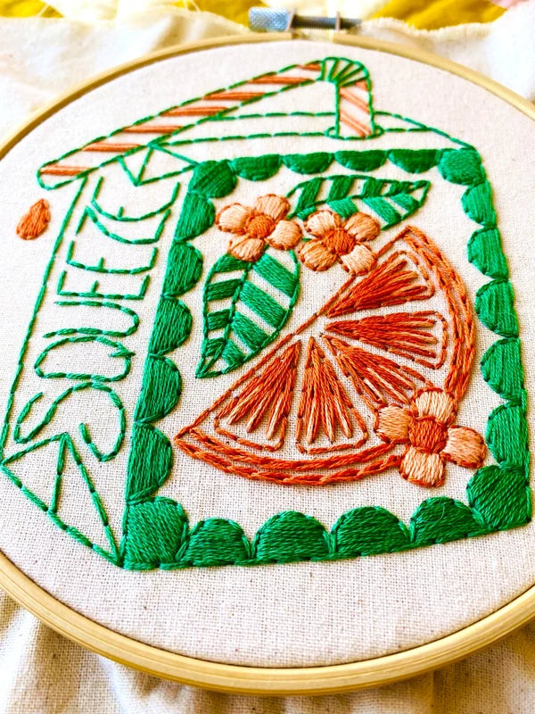 Orange Juice Box Complete Embroidery Kit-Notion-Spool of Thread