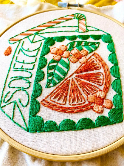 Orange Juice Box Complete Embroidery Kit-Notion-Spool of Thread