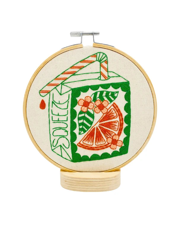 Orange Juice Box Complete Embroidery Kit-Notion-Spool of Thread