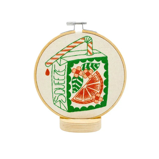 Orange Juice Box Complete Embroidery Kit-Notion-Spool of Thread