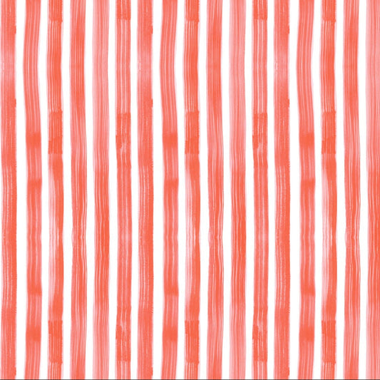 Painted Garden Stripe Coral ½ yd