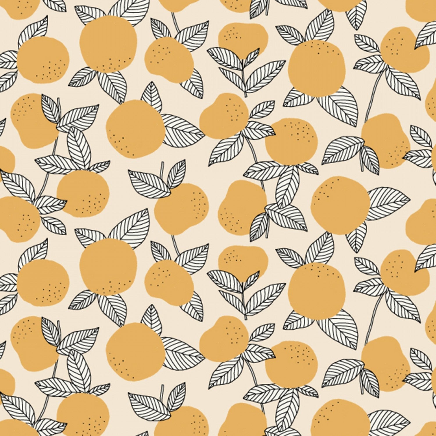 Peaceful & Warm Tangerines Beige ½ yd-Fabric-Spool of Thread