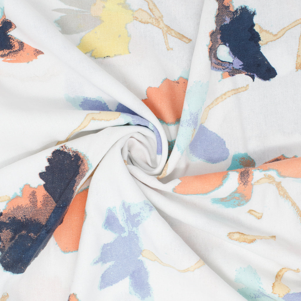 Peggy Rayon Linen Abstract Ivory ½ yd-Fabric-Spool of Thread