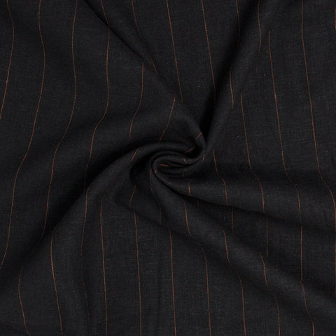 Pender Linen Viscose Stripe Charcoal ½ yd