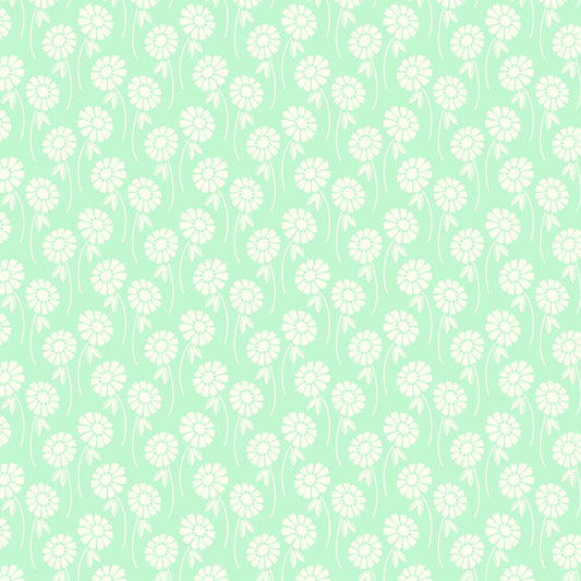 Pop Sugar Upsy Daisy Aqua ½ yd-Fabric-Spool of Thread