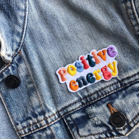 Positive Energy Iron-on Embroidered Patch-Notion-Spool of Thread
