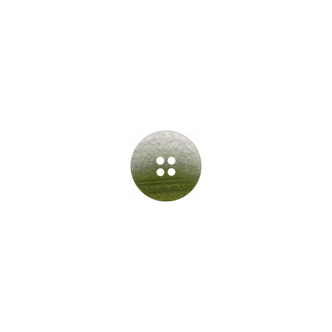 Praiseworthy Button - 15mm (⅝"), 4 Hole, Moss - 3 count