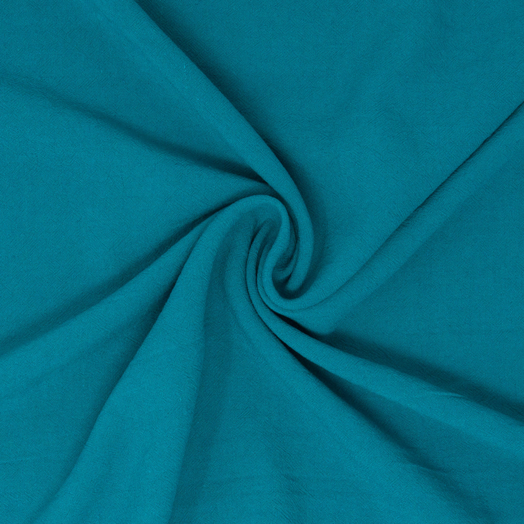 REMNANT Avery Luxe Viscose Linen Crepe Cyan - 1 yards-Fabric-Spool of Thread