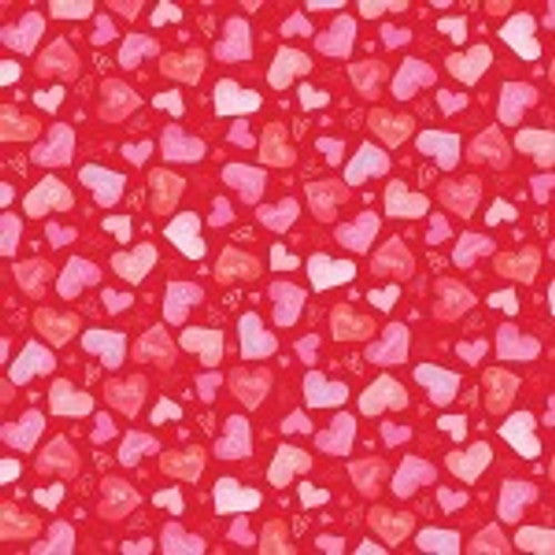 REMNANT Be My Gnomie Hearts Red - 0.44 yards-Fabric-Spool of Thread