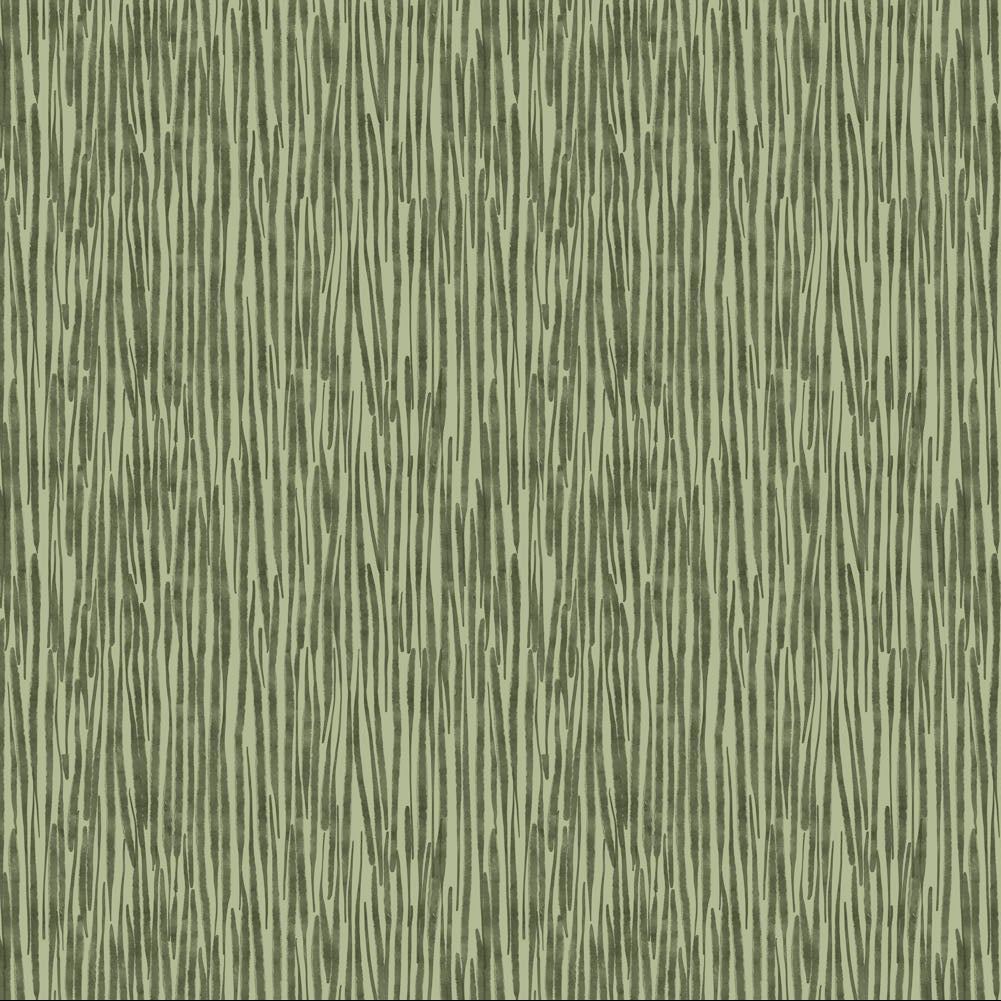 REMNANT Blooming Memories Stripes Green - 0.64 yards-Fabric-Spool of Thread