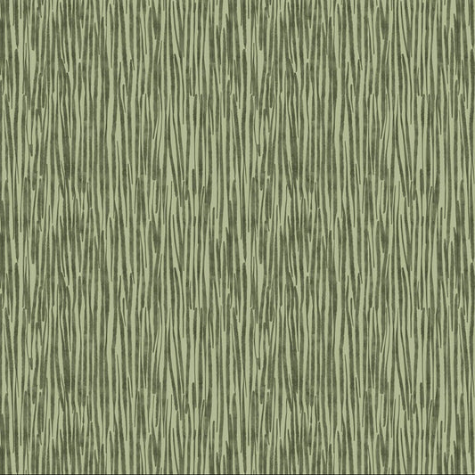 REMNANT Blooming Memories Stripes Green - 0.64 yards-Fabric-Spool of Thread
