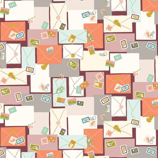 REMNANT Blossom Lane Posts Wine - 2 yards-Fabric-Spool of Thread