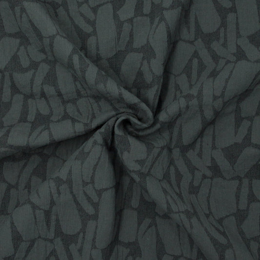 REMNANT Clara Cotton Rayon Linen Jacquard Cobble Grey - 1.47 yards-Fabric-Spool of Thread