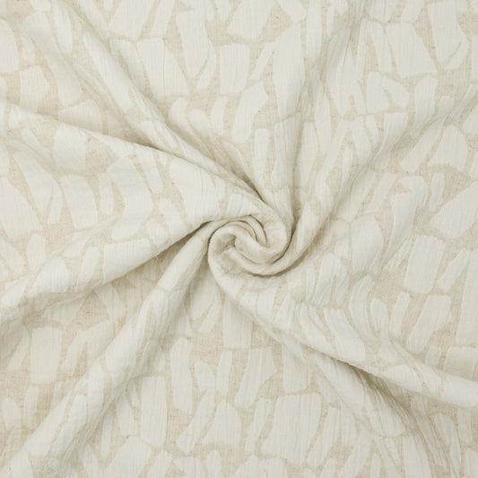 REMNANT Clara Cotton Rayon Linen Jacquard Sand - 0.9 yards-Fabric-Spool of Thread
