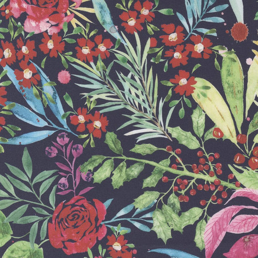 REMNANT Comfort And Joy Midnight - 1.33 yards-Fabric-Spool of Thread