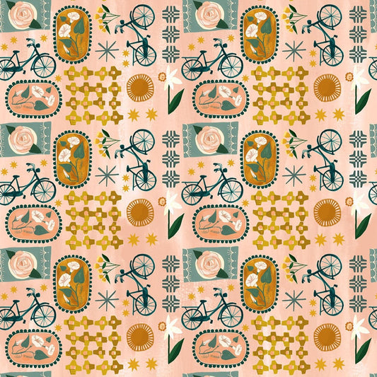 REMNANT Daybreak Coral Multi - 1.42 yards-Fabric-Spool of Thread