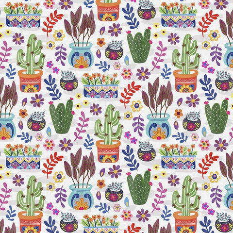 REMNANT Dia de Muertos Cactus Multi - 2.91 yards-Fabric-Spool of Thread