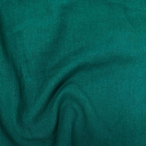 REMNANT Ellis Washed Linen Emerald - 0.61 yards-Fabric-Spool of Thread