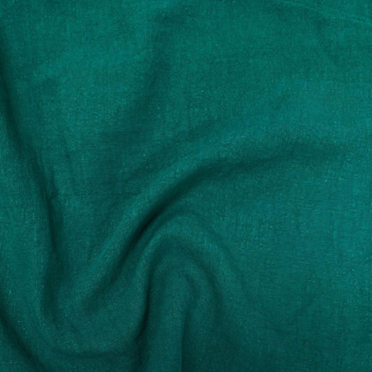 REMNANT Ellis Washed Linen Emerald - 1 yards-Fabric-Spool of Thread