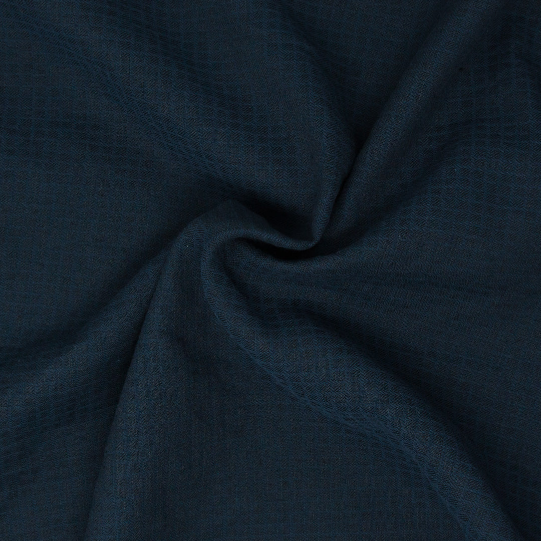 REMNANT Elm Linen Cotton Jacquard Midnight Blue - 2.42 yards-Fabric-Spool of Thread
