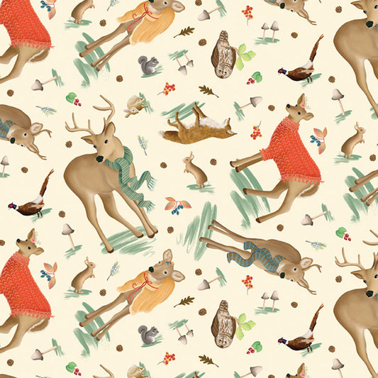 REMNANT Enchanted Forest Cream - 1.36 yards-Fabric-Spool of Thread