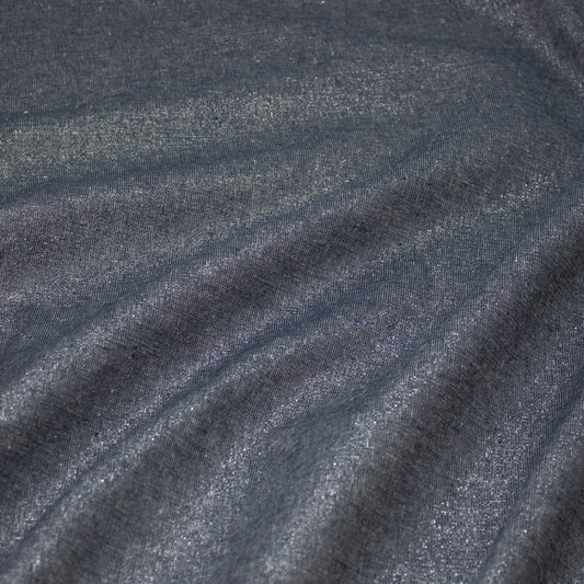 REMNANT Essex Linen Cotton Yarn Dye Midnight with Metallic - 1.58 yards-Fabric-Spool of Thread