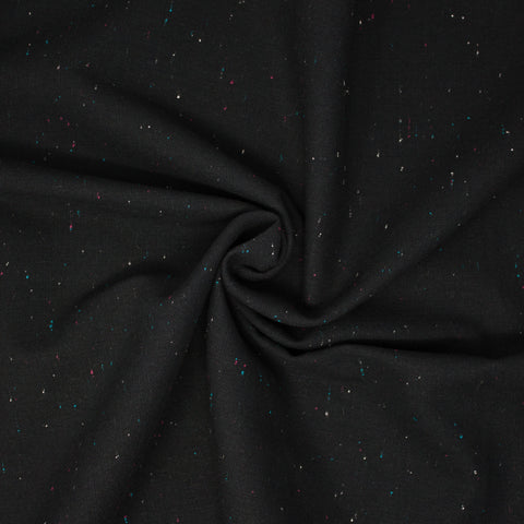 REMNANT Essex Speckle Yarn Dye Black - 1.29 yards-Fabric-Spool of Thread